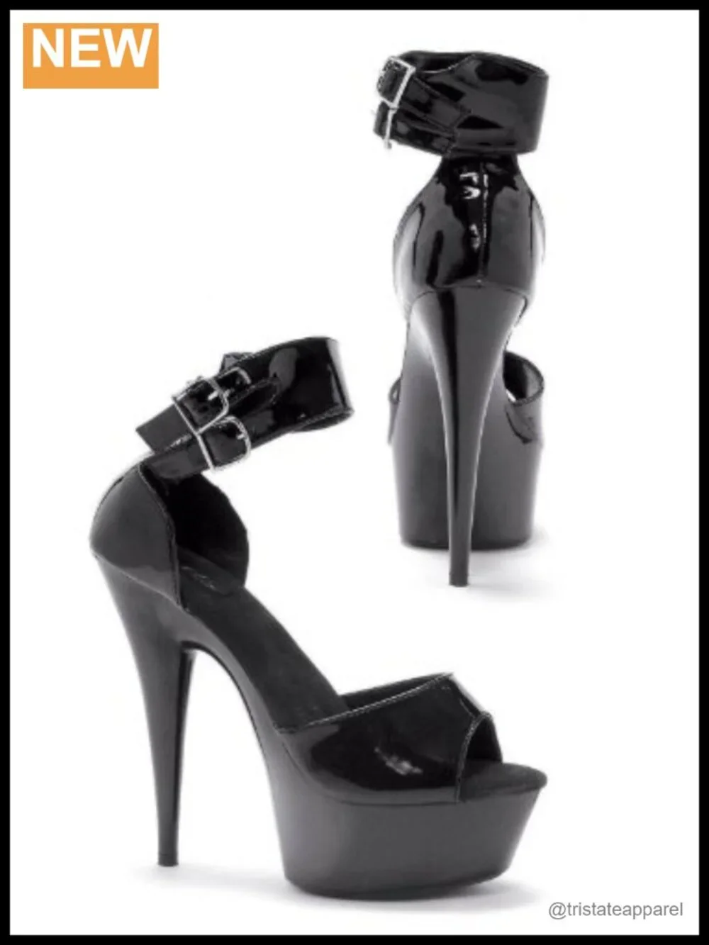6 Inch Stiletto Heel Platform Sandal Faux Leather Ankle Strap Dressy Casual